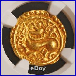 1181, India, Kadambas of Goa, Sivachitta. Gold Lion Pagoda Coin. NGC MS-60