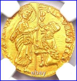 1400-13 Italy Venice Steno Gold Ducat Christ Coin Certified NGC MS64 (BU UNC)