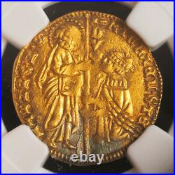 1400, Doges of Venice, Michele Steno. Gold Zecchino Ducat. (3.58gm!) NGC MS-62