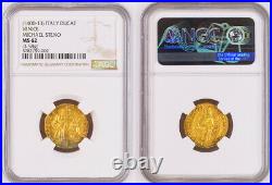 1400, Doges of Venice, Michele Steno. Gold Zecchino Ducat. (3.58gm!) NGC MS-62