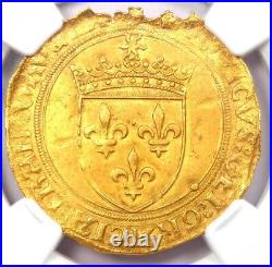 1461-83 France Gold Louis XI Ecu D'Or Gold Coin NGC Uncirculated Detail UNC MS