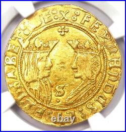 1474-1516 Spain Gold Ferdinand & Isabella 2 Excelentes Gold 2E Coin NGC XF45