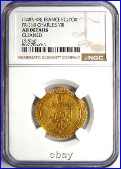 1483-98 France Gold Charles VIII Ecu d'Or FR-318 Certified NGC AU Details