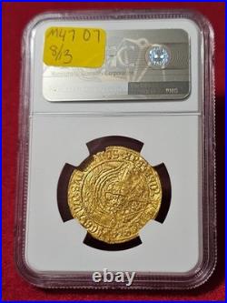 1509-26 ENGLAND GOLD ANGEL S-2265 HENRY VIII 4.99g NGC AU DETAILS DAMAGED #M4707