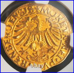 1527, Nurnberg (Free City). Gold St. Lawrence Gulden Coin. (3.24gm!) NGC AU55