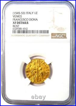 1545-53 Italy Dona Gold Zecchino Ducat Christ Coin Certified NGC XF Details