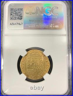 1555-98 Spanish Netherlands Gold 1/2 Real Philip II NGC AU Details? COIN