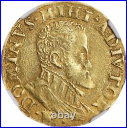 1555-98 Spanish Netherlands Gold 1/2 Real Philip II NGC AU Details? COIN