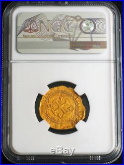 1555, Charles & Joanna of Spain. Gold Escudo Coin. Seville mint! NGC AU-58