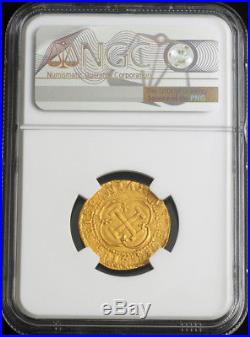 1555, Spain Charles & Joanna. Gold Escudo Cob Coin. Top Pop! Granada! NGC MS64