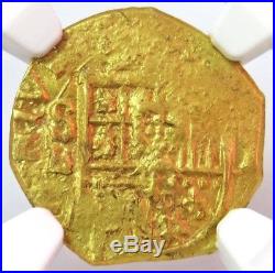 1556 -1598 S B Gold Spain Escudo Felipe II Cob Seville Mint Ngc Uncirculated