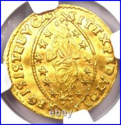 1570-1577 Italy Venice Mocenigo Gold Zecchino Ducat Christ Coin NGC AU Detail
