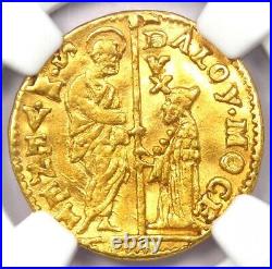 1570-1577 Italy Venice Mocenigo Gold Zecchino Ducat Christ Coin NGC AU Detail