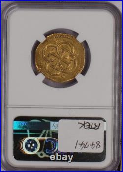 1578-88-T M Spain Gold 6.71 grams 2 Escudos M in Circle NGC XF45