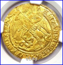 1580-81 England Britain Gold Elizabeth I Angel Coin. NGC MS62 (BU UNC) Top Pop