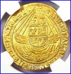 1580-81 England Britain Gold Elizabeth I Angel Coin. NGC MS62 (BU UNC) Top Pop