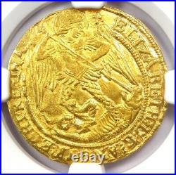 1580-81 England Britain Gold Elizabeth I Angel Coin. NGC MS62 (BU UNC) Top Pop