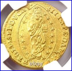1585-1595 Italy Venice Cicogna Gold Zecchino 1Z Christ Coin NGC UNC MS Details