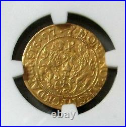 1597 Gold Poland 1 Ducat Danzig Sigismund III Vasa Ngc About Unc 55 Gdansk Mint