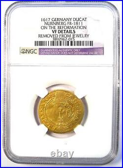 1617 Germany Nurnberg Ducat Certified NGC VF Details Rare Gold Coin