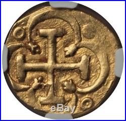 1621-1665 Gold Cob Doubloon SPAIN Dos Escudos Pirate Caribbean Treasure ngc AU58