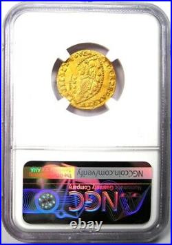 1659-1675 Italy Venice Contarini Gold Zecchino Ducat Christ Coin NGC AU Detail