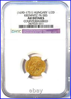 1690-1751 Gold Hungary Kremnitz Gold 1/2 Ducat Certified NGC AU Details