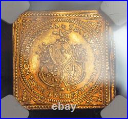 1700, Nurnberg (Free City). Certified Gold Lamb Ducat Klippe Coin. NGC AU+