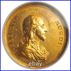 1729, Austria, Vienna. Gold 10 Ducats Salvator Mundi Medal. (34.59gm) NGC AU+