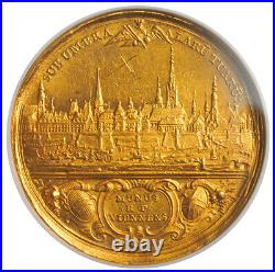 1729, Austria, Vienna. Gold 10 Ducats Salvator Mundi Medal. (34.59gm) NGC AU+