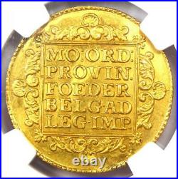 1758 Netherlands Holland Gold Provincial 2 Ducats Coin (2D) NGC UNC (MS)