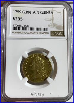 1759 Britain Uk Gold Coin Guinea Ngc Vf35 1759 Britain Uk Gold Coin Guinea Ngc Vf35