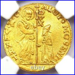 1763-78 Italy Venice Mocenigo Gold Christ Zecchino 1Z Ducat NGC MS61 (BU UNC)