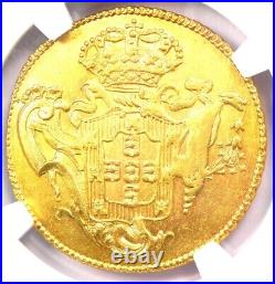 1764 Portugal Gold Jose I Peca Coin Certified NGC Uncirculated Detail UNC MS