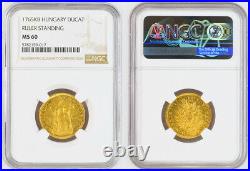 1765, Kingdom of Hungary, Maria Theresa. Gold Ducat Coin. Kremnitz! NGC MS-60