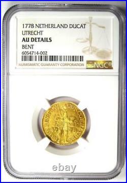 1778 Netherlands Utrecht Gold Ducat Coin (1D) Certified NGC AU Details Rare