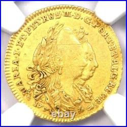 1778 Portugal Gold 1/2 Escudo Coin (1/2E) Certified NGC AU Detail Rare