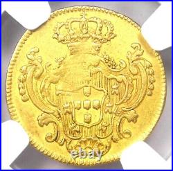 1778 Portugal Gold 1/2 Escudo Coin (1/2E) Certified NGC AU Detail Rare
