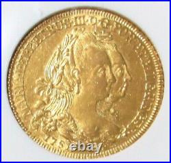 1781 Gold Brazil 6400 Reis Ngc About Unc 55