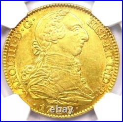 1782 Spain Gold Charles III 4 Escudos Coin 4E Certified NGC MS61 (BU UNC)