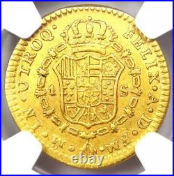 1785-MO Mexico Gold Charles III Escudo Certified NGC AU50 Rare Gold Coin