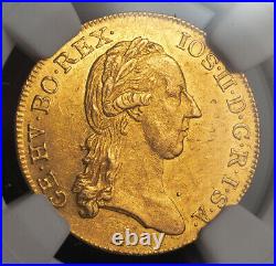 1787, Austria, Emperor Joseph II. Beautiful Gold Gold Ducat Coin. NGC MS-60