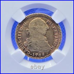 1788P Charles III Gold Colombia 2 Escudos Rare Coin Certified? NCG VF35