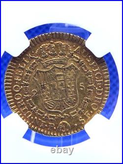 1788P Charles III Gold Colombia 2 Escudos Rare Coin Certified? NCG VF35