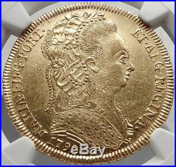 1791 BRAZIL Queen MARIA I Antique GOLD 6400 Reis Brazilian Coin NGC MS i70401
