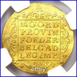 1796 Netherlands Utrecht Gold Provincial Ducat Coin 1D Certified NGC AU55