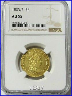 1803/2 Gold Capped Bust Classic $5 Coin Ngc About Uncirculated 55