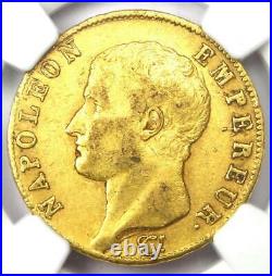 1806-U France Napoleon Gold 40 Francs Coin G40F Certified NGC AU55 Rare