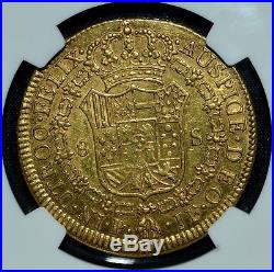 1806-p Colombia Gold 8 Escudos Ngc Au-55 Jf 8e Almost Uncirculated Trusted