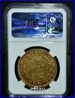 1806-p Colombia Gold 8 Escudos Ngc Au-55 Jf 8e Almost Uncirculated Trusted